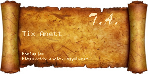 Tix Anett névjegykártya